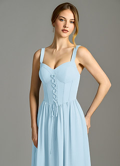 Azazie Porscha 신부 들러리 드레스 A라인 스윗하트 네크라인 쉬폰 바닥 길이 드레스 image2