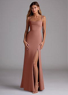 Azazie Callan Bridesmaid Dresses Cedar Rose Mermaid Pleated Chiffon Convertible Dress image3