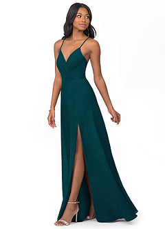 Azazie Everleigh Bridesmaid Dresses Pine A-Line Sweetheart Pleated Chiffon Dress image6