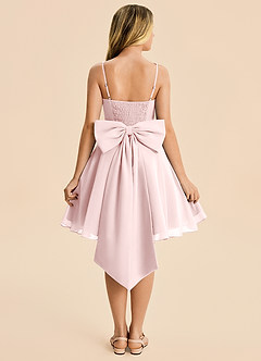 Azazie Arie Junior Blushing Pink A-Line Ruched Chiffon Dress image2