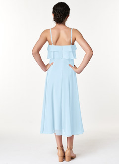 Azazie Ensley Junior Sky Blue A-Line Pleated Chiffon Dress image2