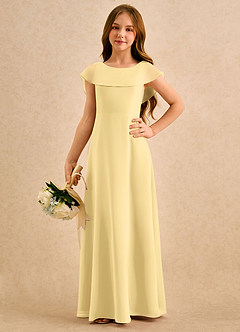 Azazie Kittie Girls Formal Abiti da Ragazza di Fiori Abito A-Line in Chiffon Burro image5