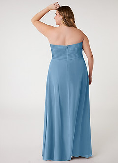 Azazie Arabella Allure Robes de demoiselle d'honneur Robe Trapèze Convertible en Mousseline de soie Encolure en Forme de Cœur Acier Bleuté image13
