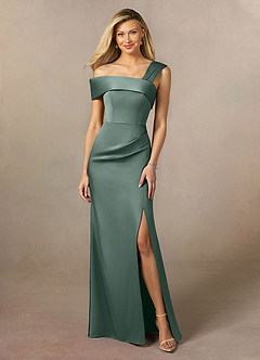 Azazie Laramie Kleider für die Brautmutter Meerjungfrau-Linie Plissee Stretch-Satin Kleid Seemoos image1