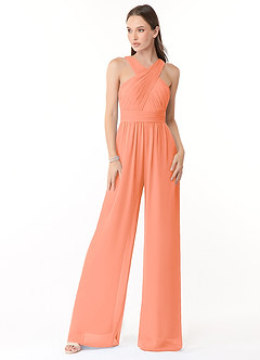 Azazie Berdie Jurken voor bruidsmeisjes Jumpsuit van Chiffon Houder Zonsondergang image1