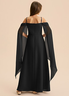 Azazie Moana Junior Linia A Pofałdowany Szyfon Długość podłogi Młodsza druhna Sukienka image5