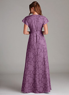 Azazie Ling Bridesmaid Dresses Wisteria A-Line Pleated Floral Burnout Dress image6