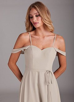 Azazie Aaron Bridesmaid Dresses Frost A-Line Off the Shoulder Chiffon Convertible Dress image2