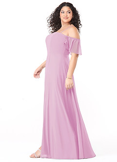 Azazie Sue Vestidos de damas de honor Vestido de Rosa Caramelo de Gasa de Corte en A Convertible con Vestidos sin tirantes image9