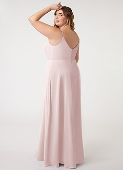 Azazie Daenerys Abiti da Damigella Abito A-Line in Chiffon con Scollo a Cappuccio Rosa Rossore image11