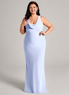 Azazie Rylina Bridesmaid Dresses Ice Mermaid Pleated Chiffon Dress image10