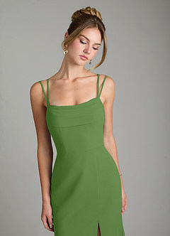 Azazie Egypt Robes de demoiselle d'honneur Robe Fourreau en Mousseline de soie Encolure en Forme de Cœur Basilic image3