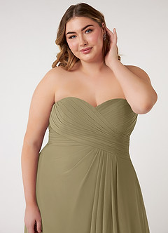 Azazie Arabella Allure Bridesmaid Dresses Moss Green A-Line Sweetheart Neckline Chiffon Convertible Dress image17