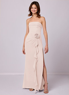 Barbie ♥ Azazie Bridesmaid Dresses Rose Petal Sheath Strapless Chiffon Convertible Dress image2