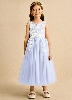 Azazie Sundae Blumenmädchenkleider Ballkleid Spitze Kleid Lavendel image7
