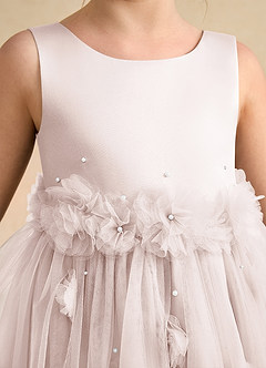 Azazie Lux Flower Girl Dresses Rose Petal A-Line Beaded Tulle Dress image7
