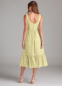 Azazie Alissa Bridesmaid Dresses Lemon Sorbet A-Line with Pockets Floral Burnout Dress image8