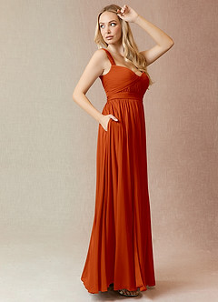 Azazie Reniya Final Sale Paprika A-Line Sweetheart Neckline Mesh Convertible Dress image3