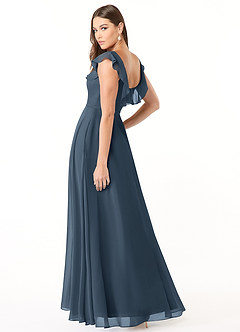 Azazie Jinny Bridesmaid Dresses Neptune A-Line Square Neckline Ruched Chiffon Dress image4