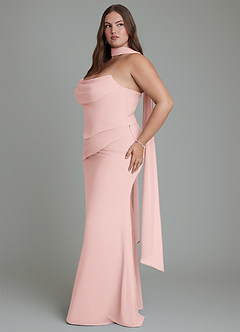Azazie Sorrel Robes de demoiselle d'honneur Robe Sirène en Mousseline de soie Corset Rose Poudré image13