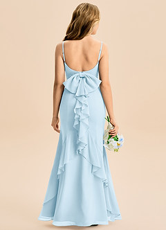 Azazie Lioren Junior Sky Blue Mermaid Bow Chiffon Dress image5