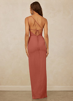 Christian Siriano Bridal for Azazie 1003 Bridesmaid Dresses Clay Sheath One Shoulder Chiffon Dress image2
