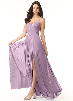 Azazie Vini Bridesmaid Dresses Wisteria A-Line V-Neck Pleated Chiffon Dress image3