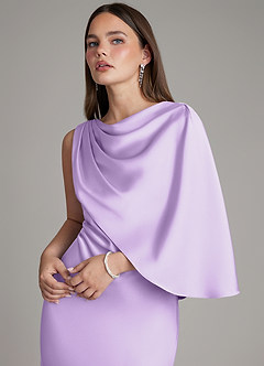 Azazie Darby Bridesmaid Dresses Lilac Mermaid Pleated Stretch Satin Dress image3