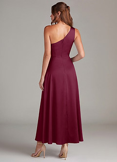 Azazie Brooke Suknie dla druhen Linia A Jedno ramię Satyna elastyczna Długość kostki Sukienka image7