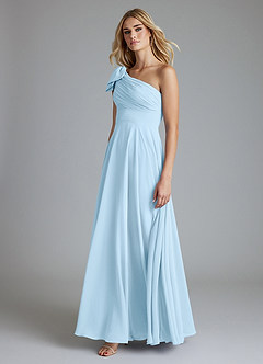 Azazie Elinora Bridesmaid Dresses Sky Blue A-Line One Shoulder Chiffon Dress image6