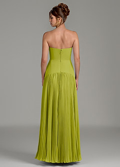 Azazie Yuliana Bridesmaid Dresses Lemongrass A-Line Strapless Chiffon Dress image2