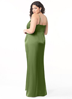 Azazie Maci Bridesmaid Dresses Juniper A-Line V-Neck Pleated Stretch Satin Dress image8