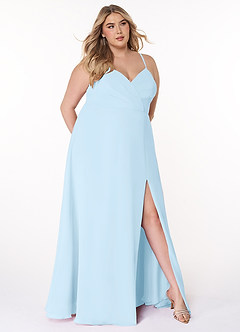 Azazie Everleigh Bridesmaid Dresses Sky Blue A-Line Sweetheart Pleated Chiffon Dress image8