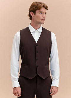 front James Ganache Structured Stretch 3-piece suit