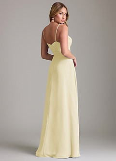 Azazie Terese Bridesmaid Dresses Lemon Sorbet A-Line Pleated Chiffon Dress image2