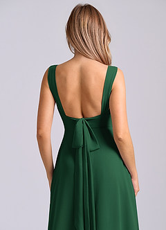 Azazie Beatrice Bridesmaid Dresses Dark Green A-Line Sweetheart Neckline Chiffon Dress image7