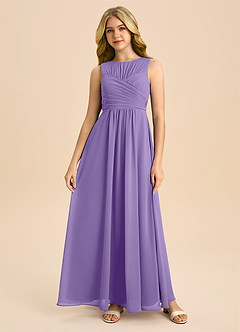Azazie Skyla Junior Tahiti A-Line Pleated Chiffon Dress image2