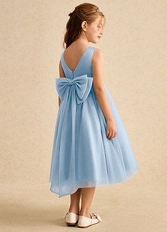 Azazie Winnie Robe Demoiselle D'honneur Fillette Robe Princesse en Tulle Arc Poudre Bleue image3