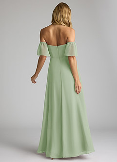 Azazie Sue Bridesmaid Dresses Dusty Sage A-Line Off the Shoulder Chiffon Convertible Dress image3