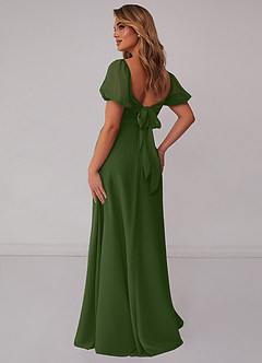 Barbie ♥ Azazie Bridesmaid Dresses Olive A-Line Pleated Chiffon Dress image2