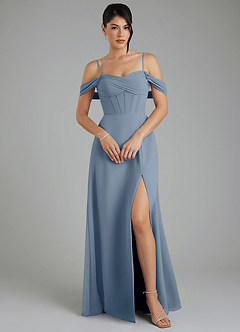 Azazie Cece Bridesmaid Dresses Twilight A-Line Off the Shoulder Chiffon Dress image4