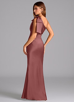 Azazie Yuanna Bridesmaid Dresses Amethyst Mermaid One Shoulder Stretch Satin Dress image6