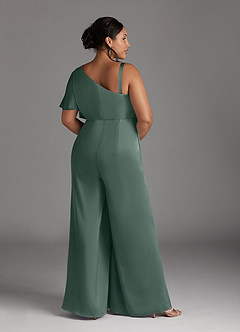 Azazie Hagretta Mother of the Bride Dresses Sea Moss Jumpsuit/Pantsuit Stretch Satin Dress image10
