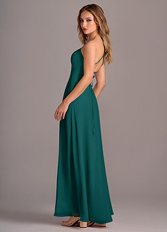 Azazie Mei Bridesmaid Dresses Peacock A-Line Chiffon Dress image5