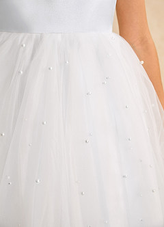 Azazie Esme Robe Demoiselle D'honneur Fillette Robe Princesse en Tulle Arc Blanc image9