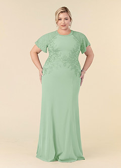 Azazie Adonna Kleider für die Brautmutter Meerjungfrau-Linie Spitze Kleid Staubiger Salbeigrün image6