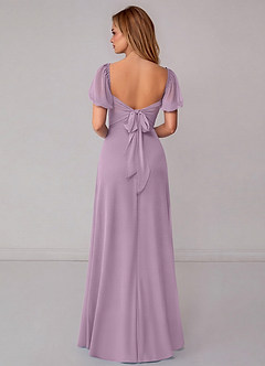 Azazie Fatima Bridesmaid Dresses Wisteria A-Line with Pockets Chiffon Dress image5