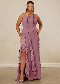 Christian Siriano Bridal for Azazie 1006 Bridesmaid Dresses Vintage Mauve Mermaid Ruched Chiffon Dress image8