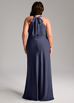 Azazie Doretta Bridesmaid Dresses Stormy Mermaid Pleated Stretch Satin Dress image11
