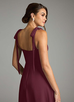 Azazie Debra Bridesmaid Dresses Cabernet A-Line with Pockets Chiffon Convertible Dress image9